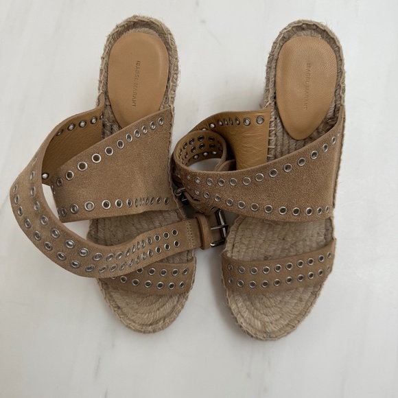 Isabel Marant Iriane Wedge Shoes in Beige 37 - Picture 3 of 4